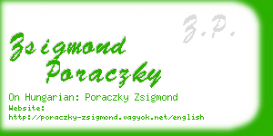 zsigmond poraczky business card